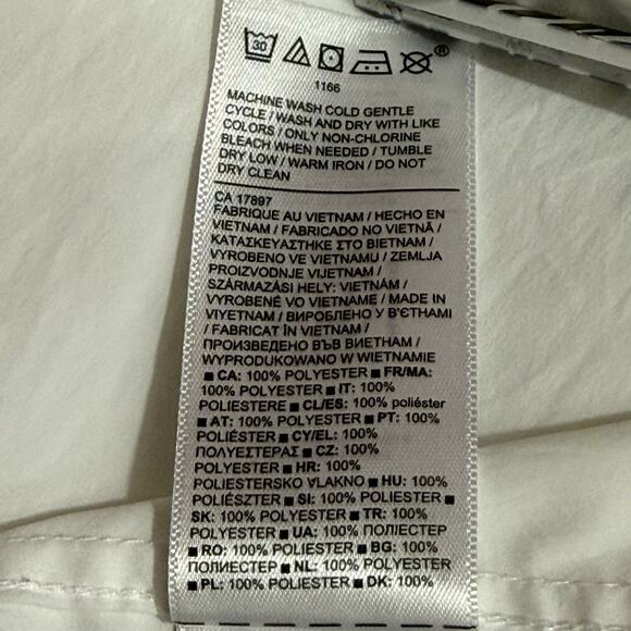 Athleta Shirt Womens Size 1X White Button Up Long Sleeve Preppy Classic - Picture 8 of 10